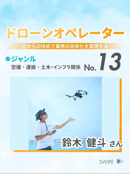 ドローンオペレーター 鈴木 健斗 さん